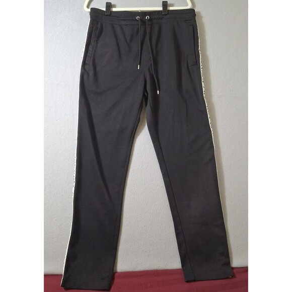 Volcom Stone Track Pants Men's XL Black White Warm Ups Sweat Joggers Drawstring - Picture 1 of 8